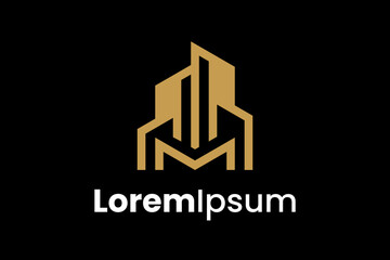 M Building Vector Logo Premium 