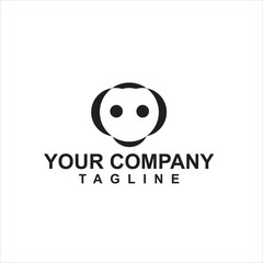 Funny Robot logo is abstract in black and white background.