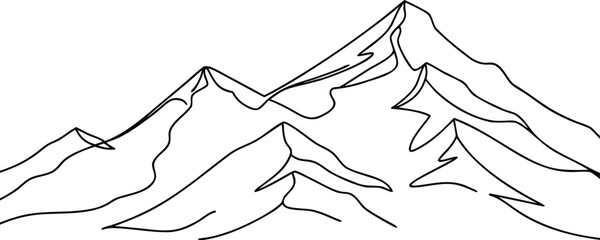 Simple Mountain Line Drawing
