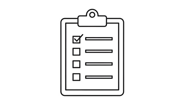Simple Checklist on Clipboard Graphic Element