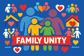 Fototapeta premium Family Parents Children Unity Population Icon Design