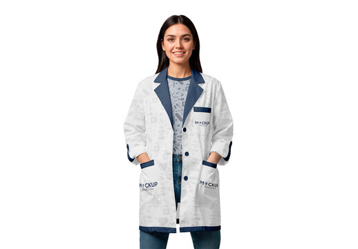 Woman Lab Coat Mockup