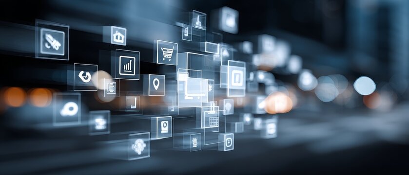 Enterprise erp system integration and digital transformation concept in business cloud environment for enhanced automation