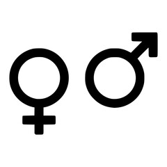 Gender Symbols Representing Equality and Diversity in a Minimalist Style