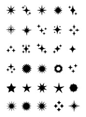 Fototapeta premium Black and White Starburst Icons Collection for Modern Design Needs
