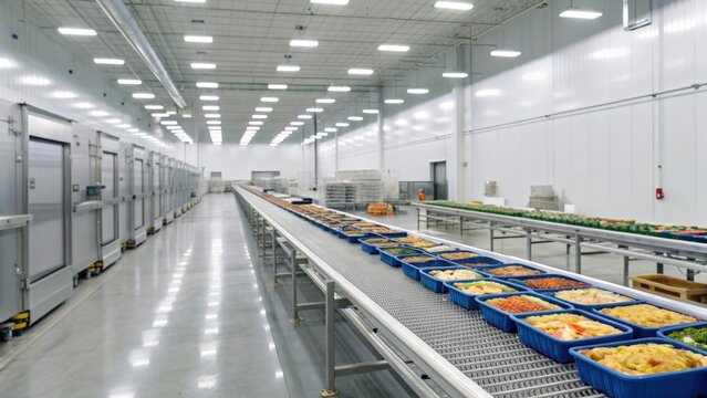 Food Production Line in Industrial Manufacturing Facility