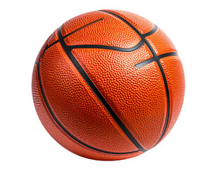 Obraz premium Realistic orange sphere with textured surface, black lines, and seams