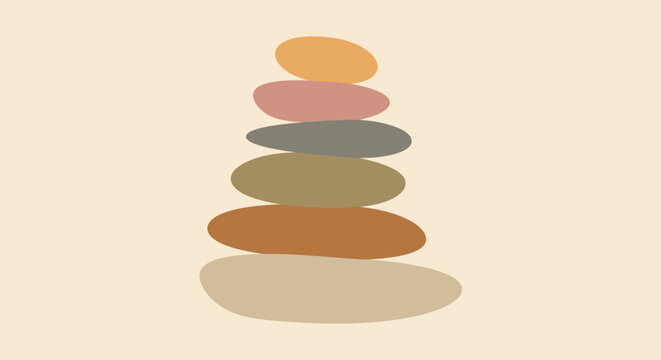 Stack of colorful stones in a harmonious balance.