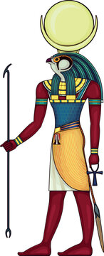 Khonsu .Egyptian ancient symbol. Isolated figure of ancient egypt deities.Religion icon.Culture.Design element.