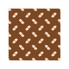 Seamless Brown and Beige Floral Ditsy Vector Pattern