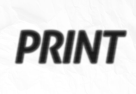 Black Horizontal Lined Halftone Text Effect Blurred Abstract Font