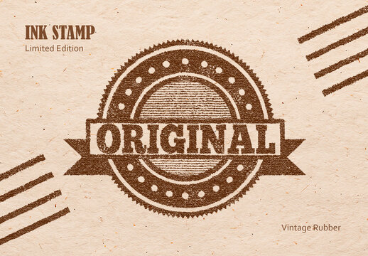 Brown Grunge Ink Stamp Mockup