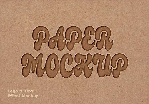 Brown And Beige Realistic Cut Out Paper Mockup