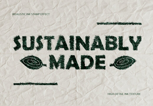 Green Rough Ink Stamp Mockup