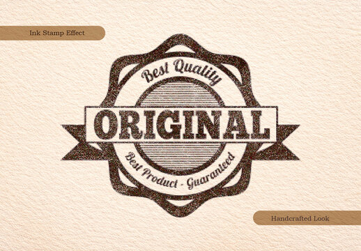 Black And Beige Grunge Ink Stamp Mockup