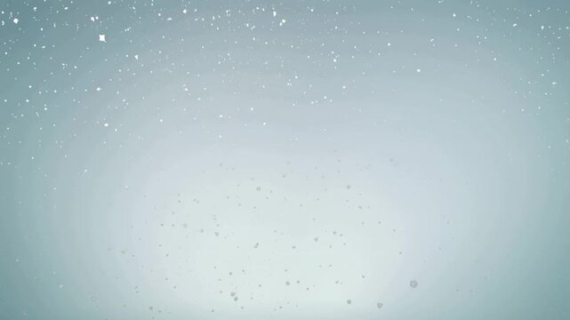 white snowflakes and particles falling on light clean background