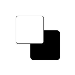 Fototapeta premium A minimalist vector graphic illustration of two overlapping squares in black and white