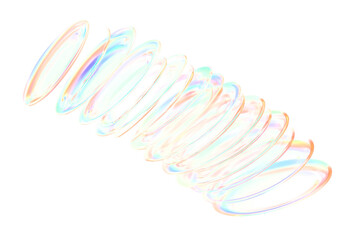 Floating Spiral of Iridescent Glass Discs