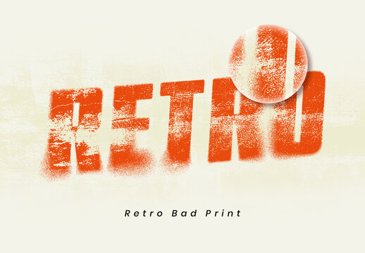Red Spray Worn Retro Bad Print Text Effect Distorted Grunge Font