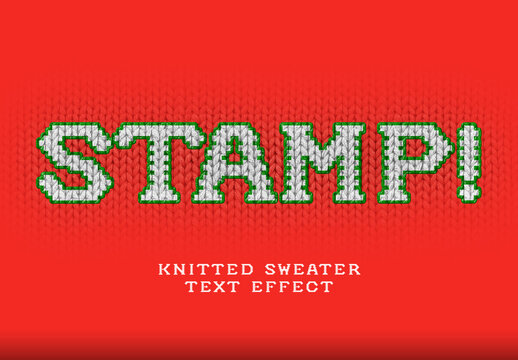 Knitted Stitch Embroidery Text Effect