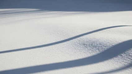 Minimal winter background with soft snow texture, gentle diagonal shadows, clean white surface, calm and airy atmosphere