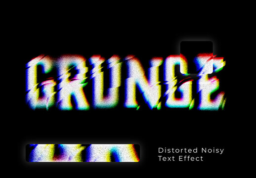 White Chromatic Distorted Noisy Text Effect Grunge Blur Font