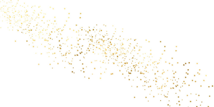 Gold sparkle splatter border. Gold Foil Frame Gold brush stroke on transparent background. Golden Foil Pieces flakes of gold flakes shimmer, gold foil. 