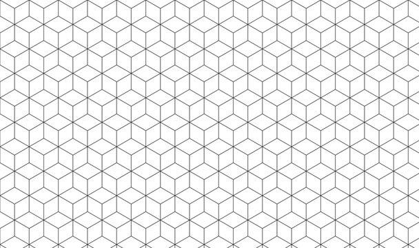Seamless Isometric Cube Pattern Background, Minimalist Geometric Line Art Texture for Modern Architecture, Tech Design, and Abstract Web Graphics 