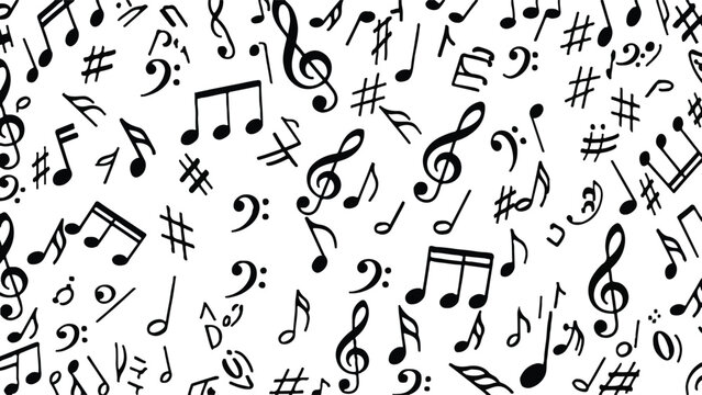 Musical notes pattern background
