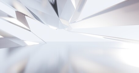 Futuristic abstract background crystal arched interior 3d render