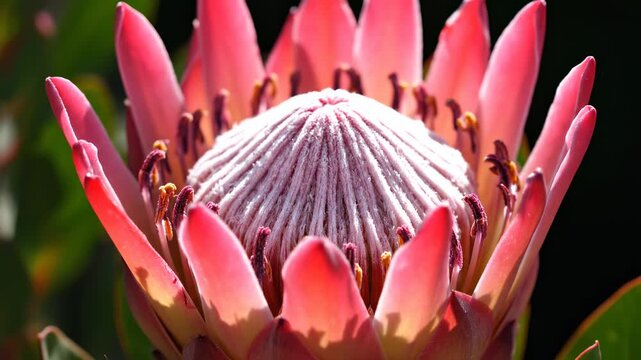 King protea blossom showing intricate details