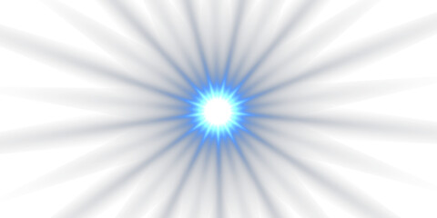 Blue Star Light Lens Flare with Radiant Rays