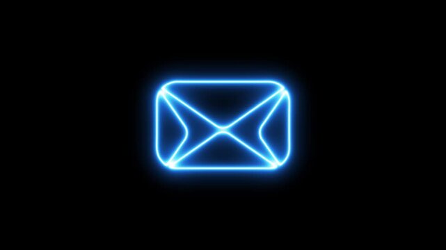 box inbox dialogue box chat conversation notification box sign Neon Email Icon neon glowing message box icon Neon Email Message Icon with Glowing Chat Notification Box mail, icon, button, contact, 