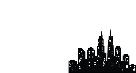Naklejka premium city skyline silhouette