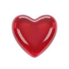 Glossy translucent red jelly or glass heart