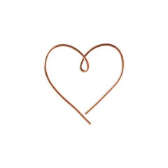 Minimalist heart shape made of bent copper wire
