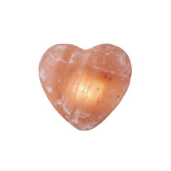 Glowing pink Himalayan salt crystal heart lamp