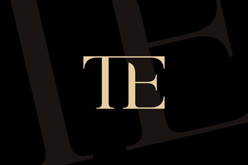 TE or ET letter logo icon design. Classic style luxury initials monogram.