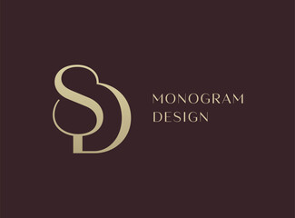 SD letter logo icon design. Classic style luxury initials monogram.