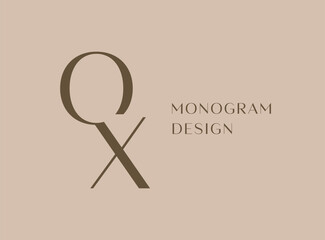 OX letter logo icon design. Classic style luxury initials monogram.