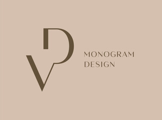 VD or DV letter logo icon design. Classic style luxury initials monogram.