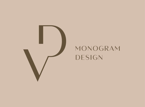 VD or DV letter logo icon design. Classic style luxury initials monogram.