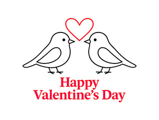 Two Birds with Heart &ndash; Valentine&rsquo;s Day Card Design