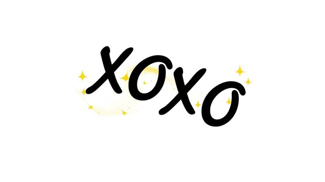 Animated Xoxo black typography Poster. Animation Looping 4K Video