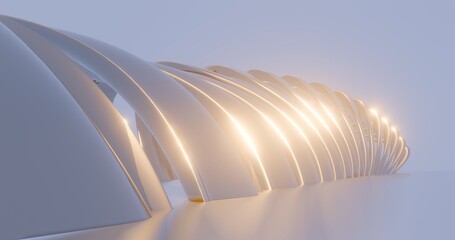 Futuristic architecture background 3d render