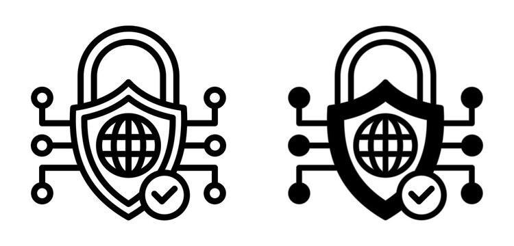 Network Security Icon  Collection line & Mixed Style icon 