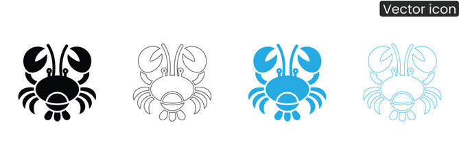 Set of crab icons in different styles and colors, perfect for various design projects