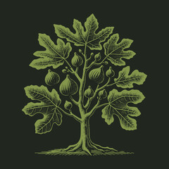 Fig Tree Illustration: A Symbol of Abundance and Prosperity.