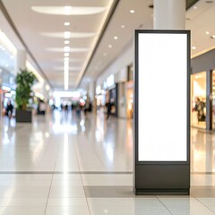 Empty Lightbox Display in Modern Mall