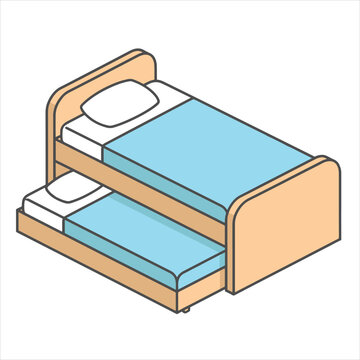 A beautiful trundle bed illustration vector